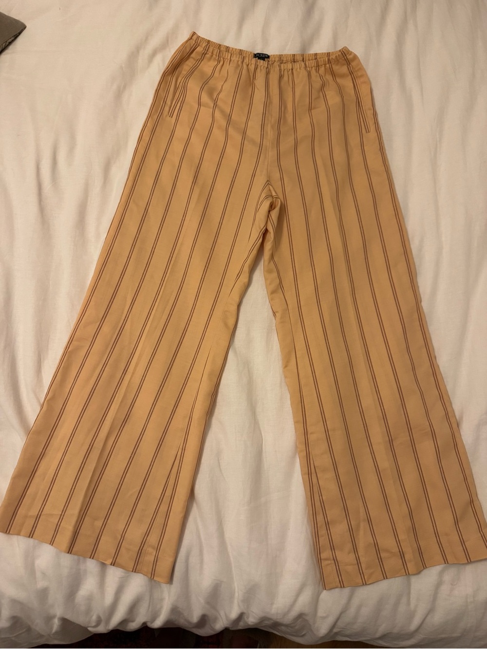 J. Crew Yellow Striped Wide-Leg Pants